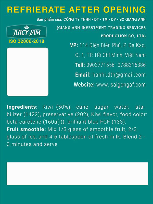 Sinh tố kiwi Juicy Jam